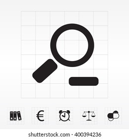 Zoom out, web icon. Vector design