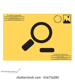 Zoom out, web icon. Vector design