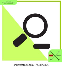 Zoom out, web icon. Vector design