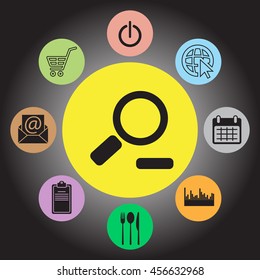 Zoom out, web icon. Vector design