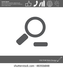 Zoom out, web icon. Vector design