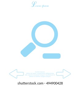 Zoom out, web icon. Vector design