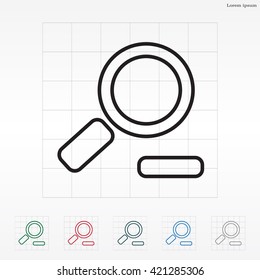 Zoom out, web line icon. Vector design