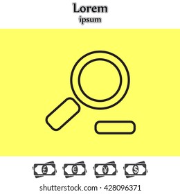 Zoom out, web line icon. Vector design