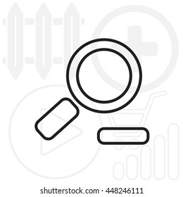 Zoom out, web line icon. Vector design