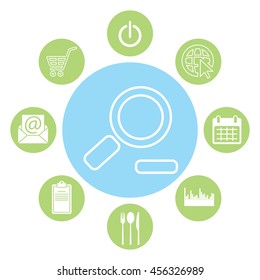 Zoom out, web line icon. Vector design