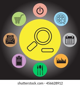 Zoom out, web line icon. Vector design