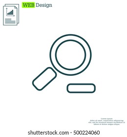 Zoom out, web line icon. Vector design