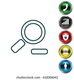 Zoom out, web line icon. Vector design