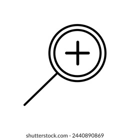 Icono de zoom. Ilustración lineal simple del elemento. Icono de zoom de línea aislada sobre fondo blanco. Signo de trazo delgado se puede utilizar para web, móvil y UI. Ilustración vectorial. Archivo Eps 199.
