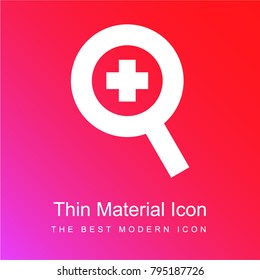 Zoom In red and pink gradient material white icon minimal design