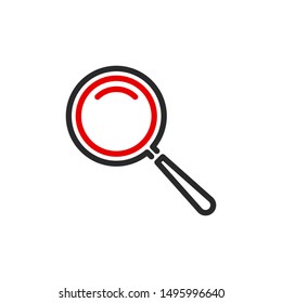 zoom scale with magnifier glass outline flat icon. Single quality outline logo search symbol for web design mobile app. Thin line design logo sign. Loupe zooming lens icon isolated on white background