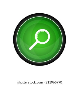 Zoom search glossy vector icon, button