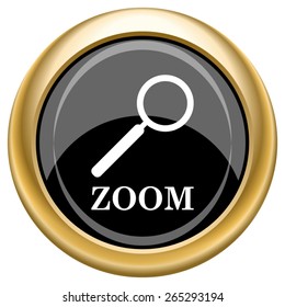 Zoom with search icon. Internet button on white  background. EPS10 Vector. 