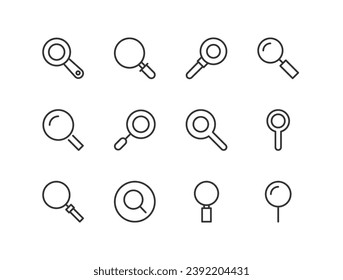 zoom set vector line icons. Thin line design elements. Collection of editable stroke icons