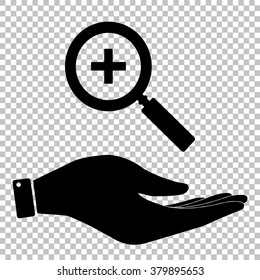Zoom sign. Flat style icon vector illustration.