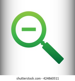 Zoom sign. Green gradient icon