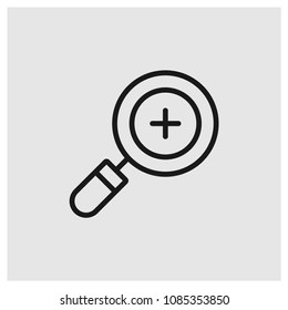 Zoom in sign icon in trendy flat style isolated on grey background, modern symbol vector illustration for web