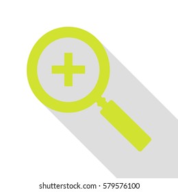 Zoom sign illustration. Pear icon with flat style shadow path.