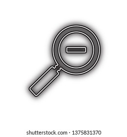 Zoom sign illustration. Vector. Double contour black icon with soft shadow at white background. Isolated.