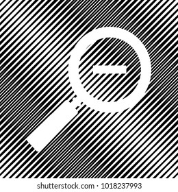 Zoom sign illustration. Vector. Icon. Hole in moire background.