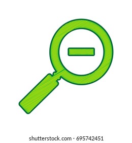 Zoom sign illustration. Vector. Lemon scribble icon on white background. Isolated