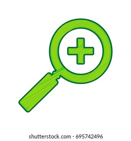 Zoom sign illustration. Vector. Lemon scribble icon on white background. Isolated