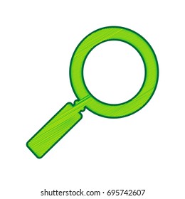 Zoom sign illustration. Vector. Lemon scribble icon on white background. Isolated