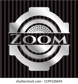 Zoom silver emblem or badge