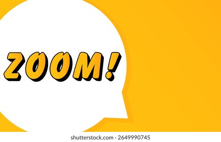 Aplicar zoom na bolha de fala. Contorno arrojado, forma de estilo cômico, fundo vibrante, elemento de diálogo, comunicação visual, layout de anúncio, realce de mensagem, modelo para interação.