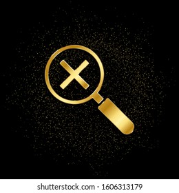 Zoom symbol gold, icon. Vector illustration of golden particle