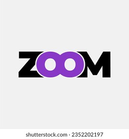 ZOOM text initial letter monogram typography logo vector