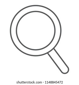 Zoom thin line icon, tools and design, magnifier sign, vector graphics, a linear pattern on a white background, eps 10.