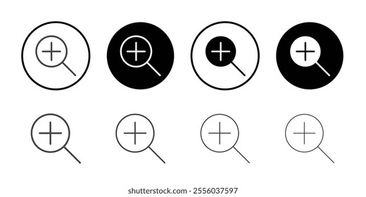 Zoom in Thin outline art symbol