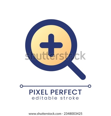 Zoom in transition pixel perfect gradient fill ui icon. Clip editing. Video software tool. Closer look. Modern colorful line symbol. GUI, UX design for app, web. Vector isolated editable RGB element