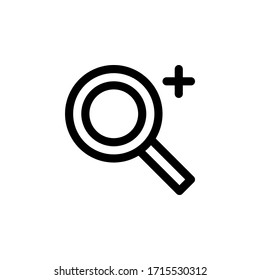 Zoom En Ilustración Del Vector Del Icono De Contorno De Interfaz De Usuario
