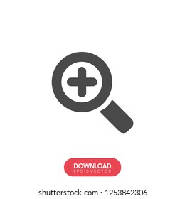 Zoom In vector icon. filled flat sign for mobile concept and web design. magnifying glass with plus simple solid icon. Symbol, logo illustration. Pixel perfect vector graphics