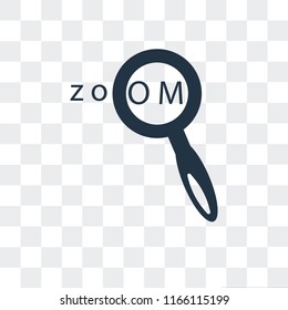 Zoom In vector icon isolated on transparent background, Zoom In logo concept