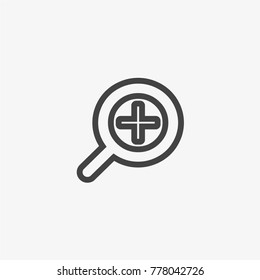 Zoom vector icon on light grey background