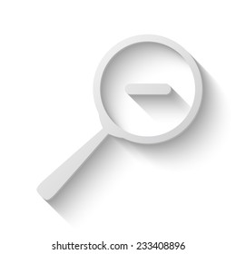 zoom vector icon - paper illustration on white background 