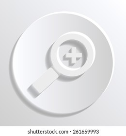 zoom vector icon - paper illustration on white background