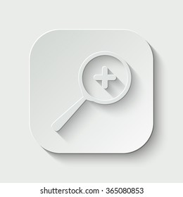 zoom vector icon - paper illustration