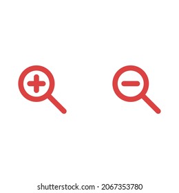Verkleinern Sie das Vektorsymbol. Rotes Symbol