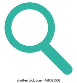 Zoom vector icon. Style is contour flat icon symbol, cyan color, white background.