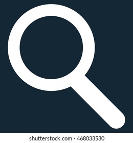 Zoom vector icon. Style is contour flat icon symbol, white color, dark blue background.