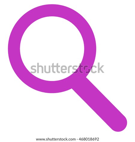 Zoom vector icon. Style is contour flat icon symbol, violet color, white background.
