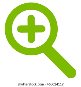 Zoom In vector icon. Style is outline flat icon symbol, eco green color, white background.