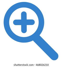 Zoom In vector icon. Style is outline flat icon symbol, cobalt color, white background.