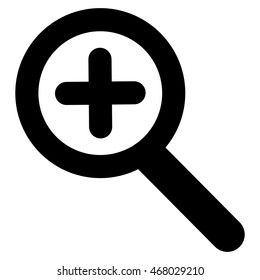 Zoom In vector icon. Style is outline flat icon symbol, black color, white background.