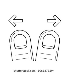 Zoom in vector line icon isolated on white background. Zoom in line icon for infographic, website or app.
